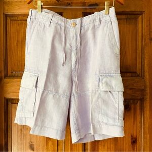 Europann  Linen Shorts Euro 40 US 30 Lavender Beach Walking Cargo Shorts